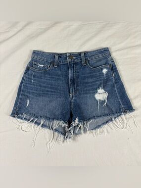 Paige Women Blue Distressed Cut Off Denim Margot Shorts Size 27